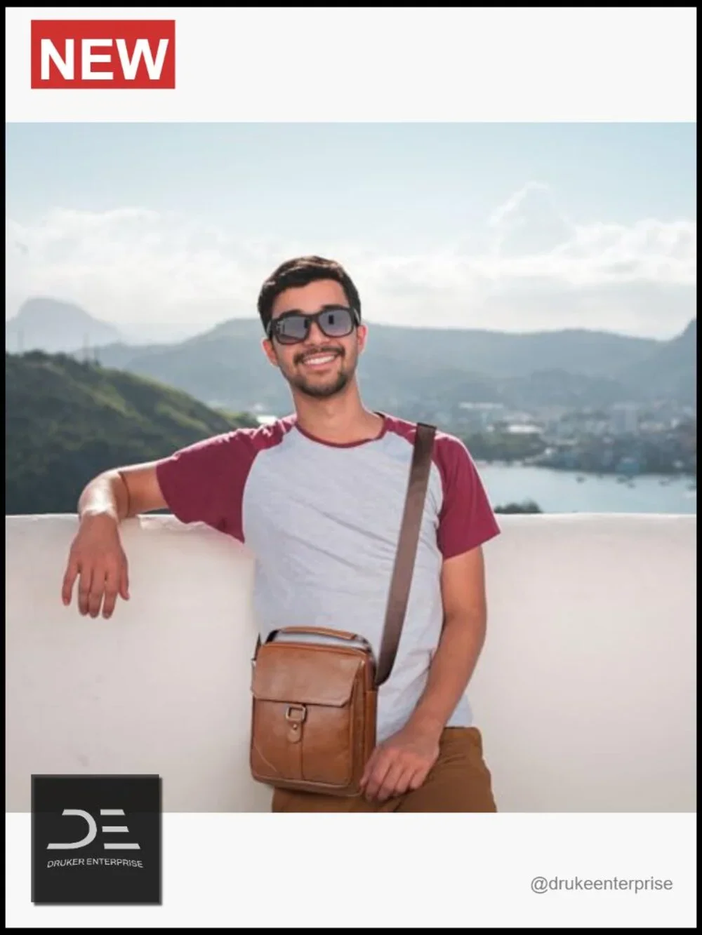 PU Leather Crossbody Messenger Bag for Men Handbag Sling Shoulder Bag